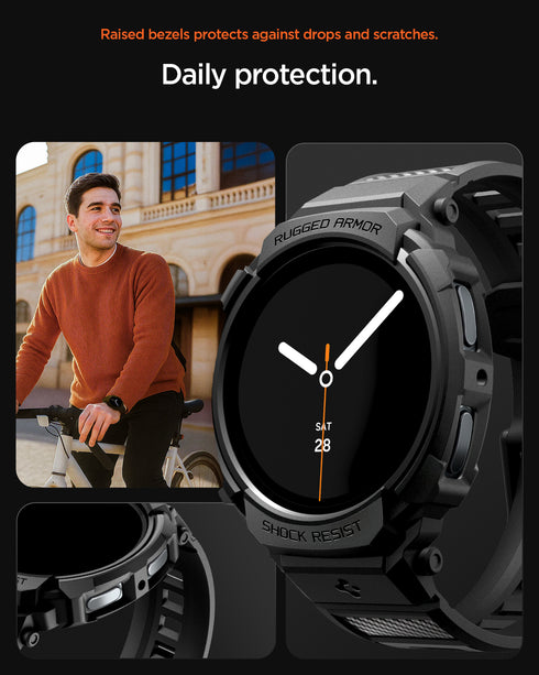 Spigen Galaxy Watch 8(44mm)保護殼+錶帶組合 Rugged Armor Pro